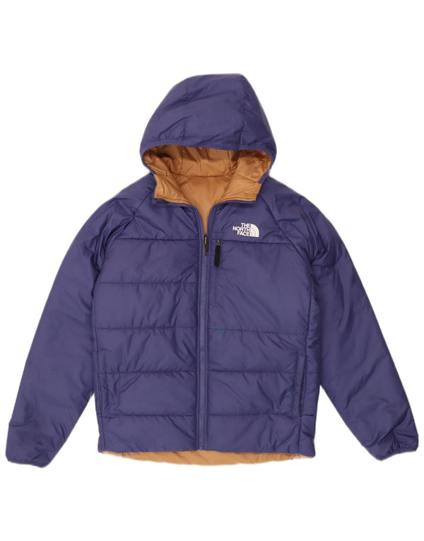 The North Face Boys Hooded Reversible Padded Jacket 14-15 Years XL Blue