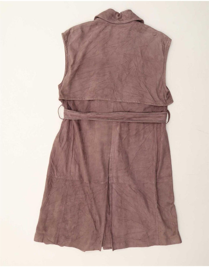 Brunello Cucinelli Womens Sleeveless Suede Trench Coat IT 42 Medium Brown