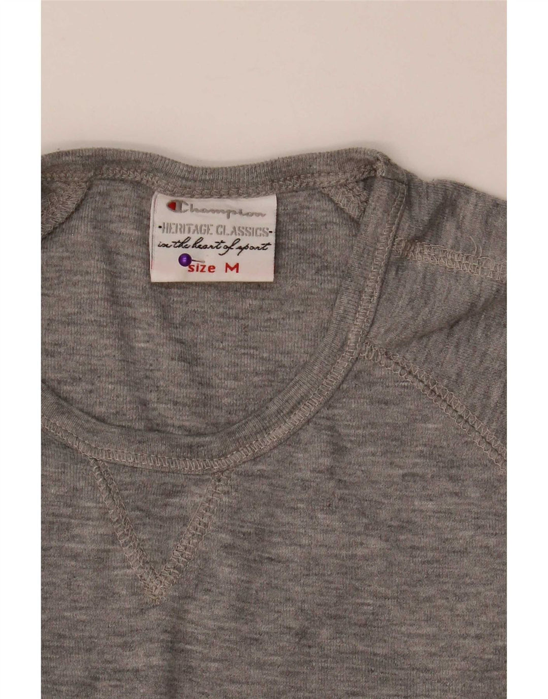 Champion Womens Heritage Classics Top Long Sleeve UK 12 Medium Grey Flecked