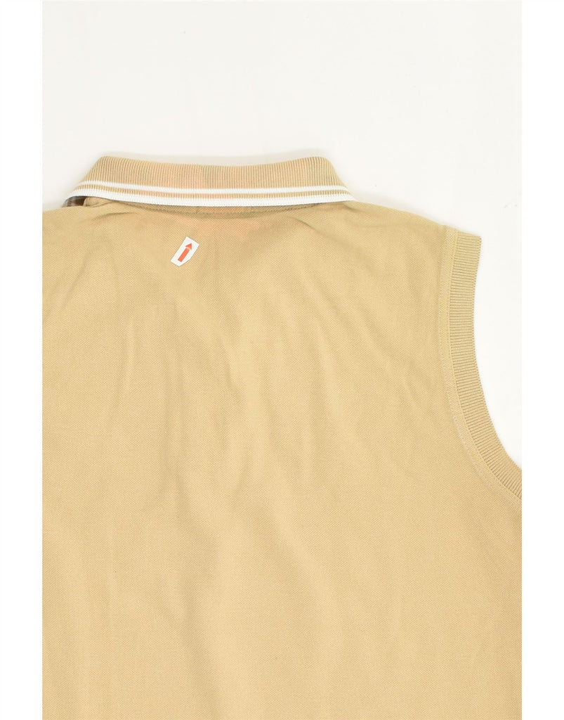 FRED PERRY Womens Sleeveless Polo Shirt UK 10 Small Beige Cotton | Vintage Fred Perry | Thrift | Second-Hand Fred Perry | Used Clothing | Messina Hembry 