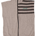 Vintage Mens Sleeveless Tracksuit Top Jacket Medium Grey Striped