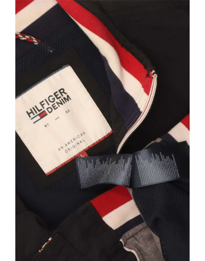 Tommy Hilfiger Mens Bomber Jacket UK 40 Large Black Nylon