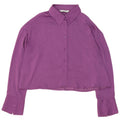 Stradivarius Womens Crop Oversized Shirt Blouse UK 14 Medium Purple