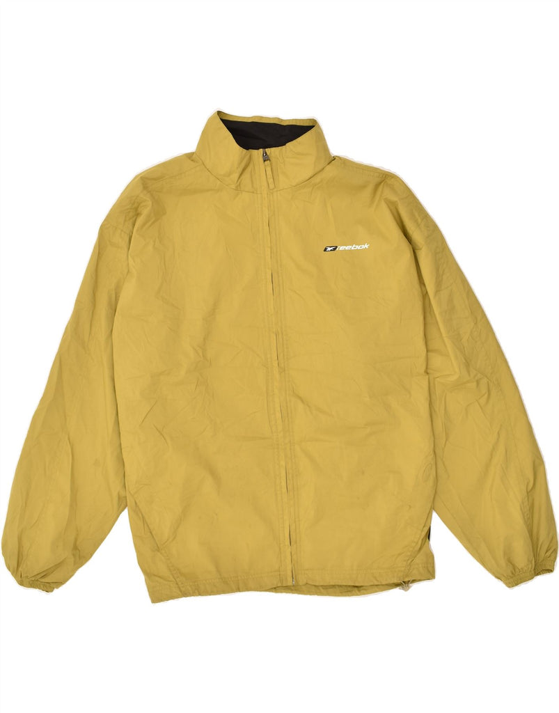 REEBOK Mens Loose Fit Rain Jacket UK 38 Medium Yellow Polyester | Vintage Reebok | Thrift | Second-Hand Reebok | Used Clothing | Messina Hembry 