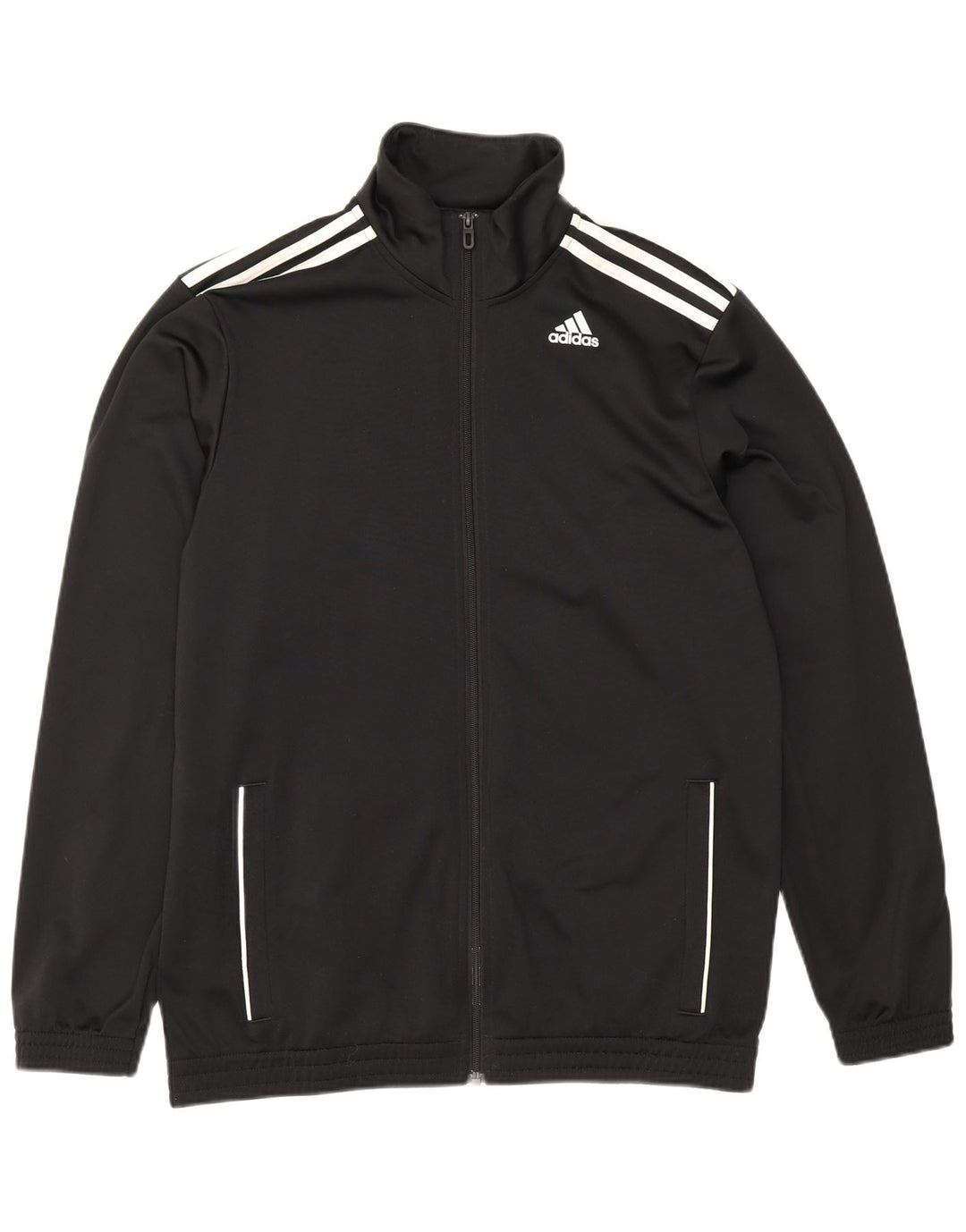 Adidas Mens Tracksuit Top Jacket Large Black Polyester