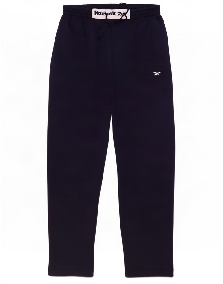 Reebok Mens Graphic Tracksuit Trousers Medium Navy Blue Polyester