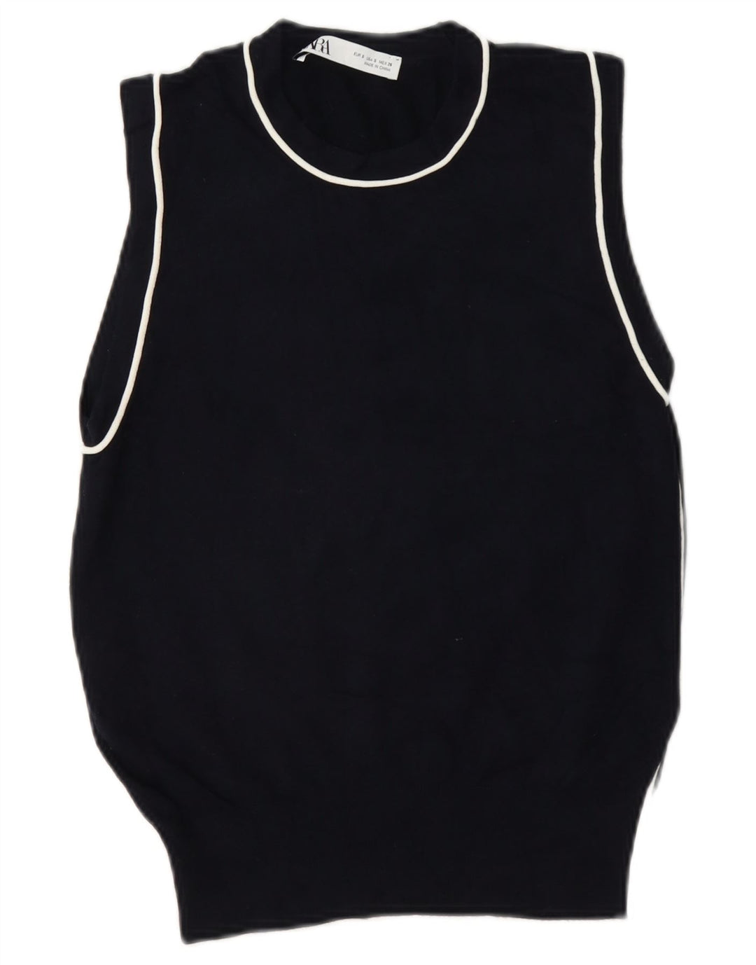 Zara Womens Vest Tank Top UK 10 Small Black Viscose