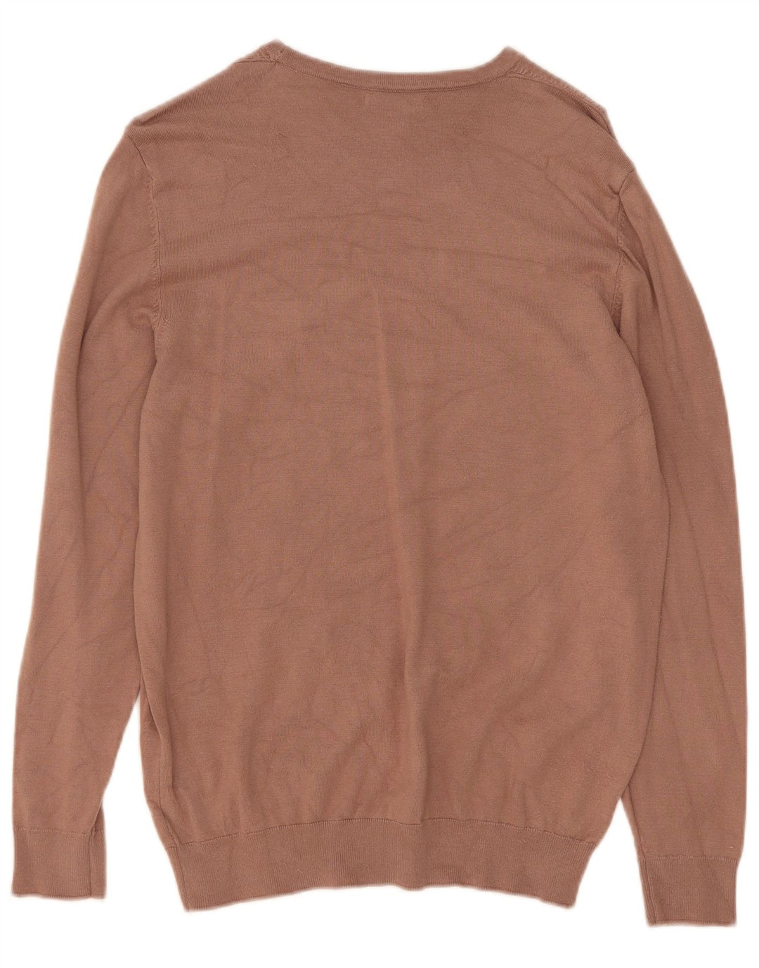 Zara Mens Boat Neck Jumper Sweater Small Beige Viscose