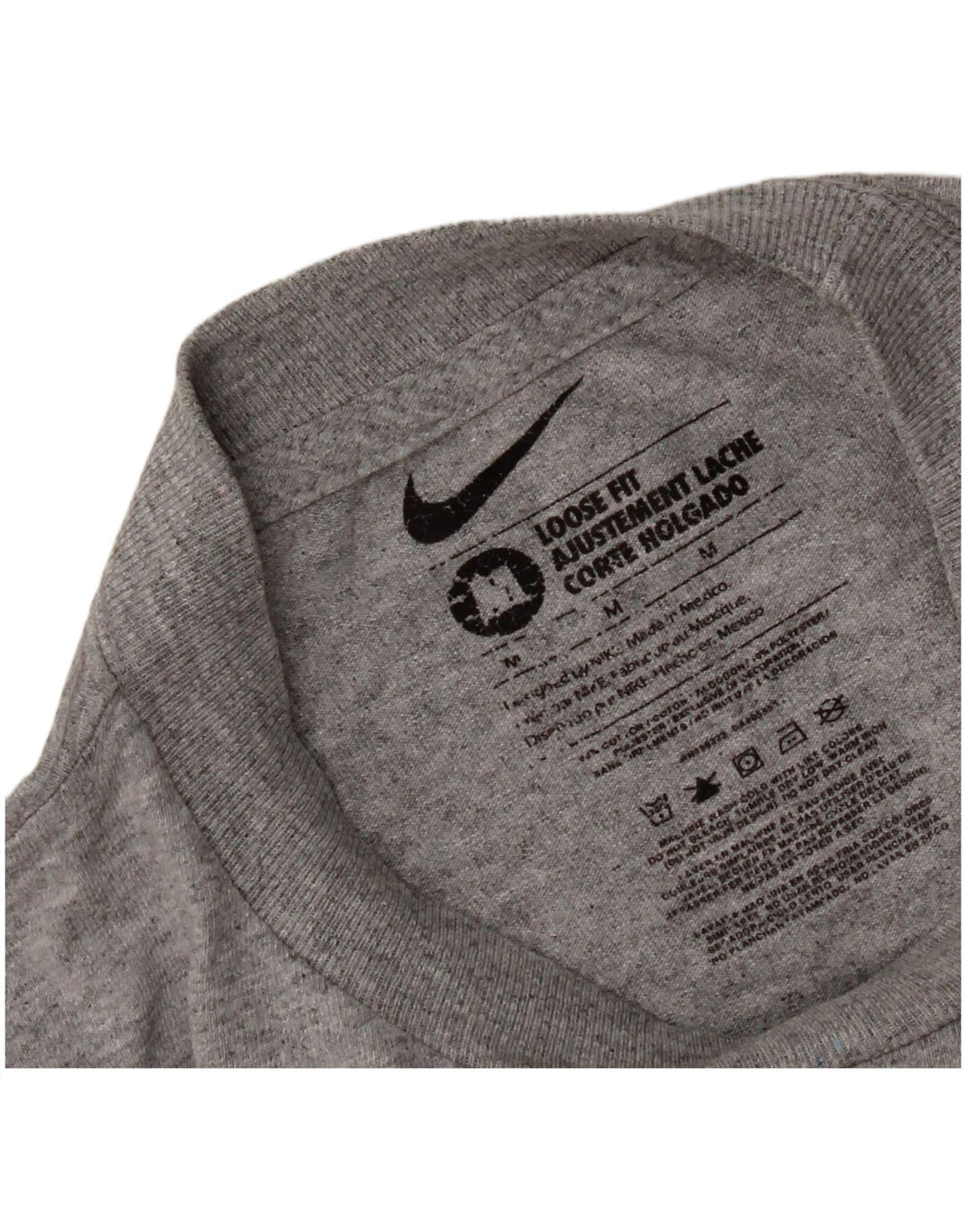 Nike Mens Loose Fit Graphic T-Shirt Top Medium Grey Flecked Cotton