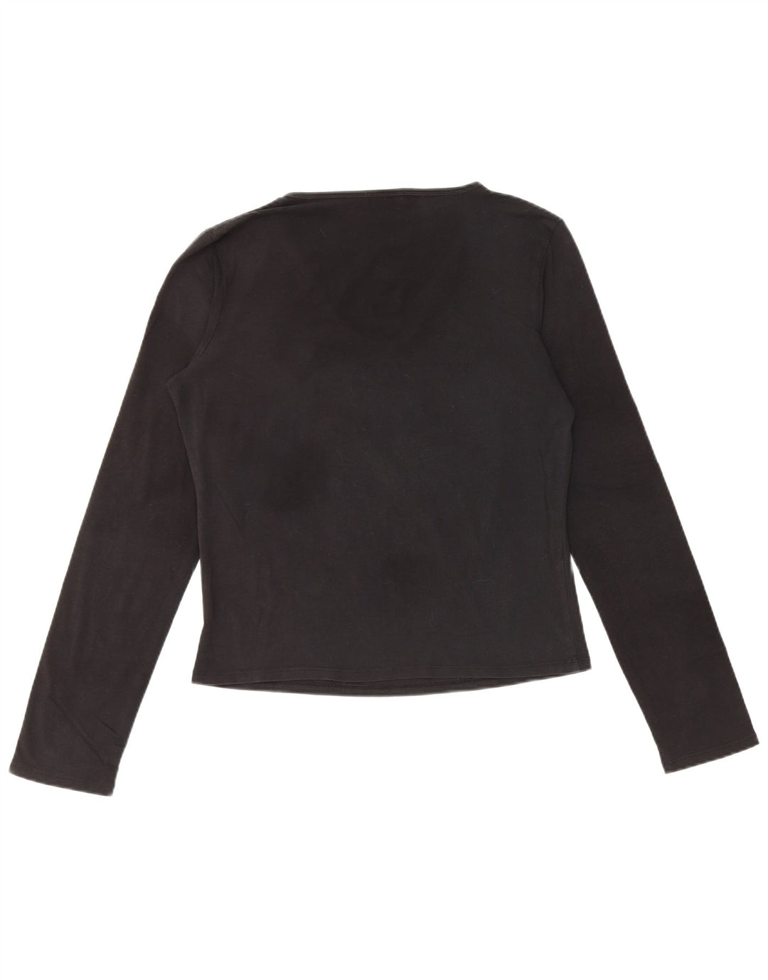 ICEBERG Womens Crop Graphic Top Long Sleeve IT 46 Large Black Floral