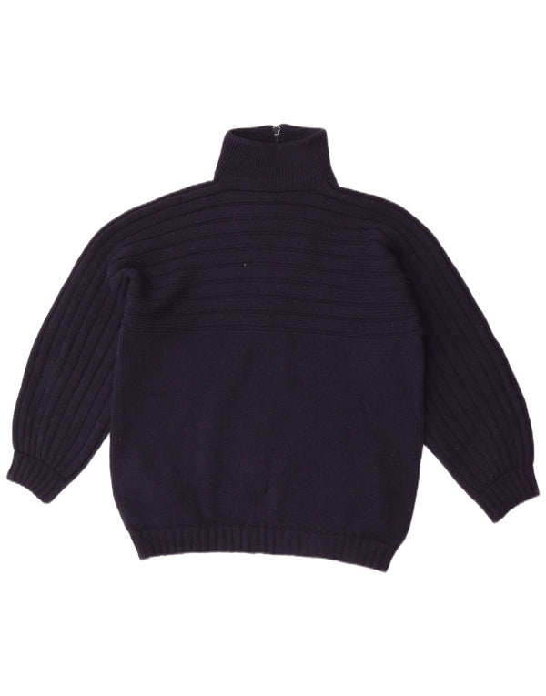 Vintage Womens Full Zip Cardigan Sweater UK 16 Large Navy Blue