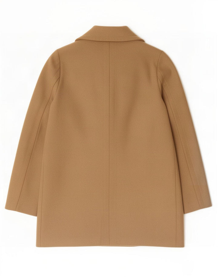 Topshop Womens Oversized Double Breasted Coat UK 8 Small Beige Wool