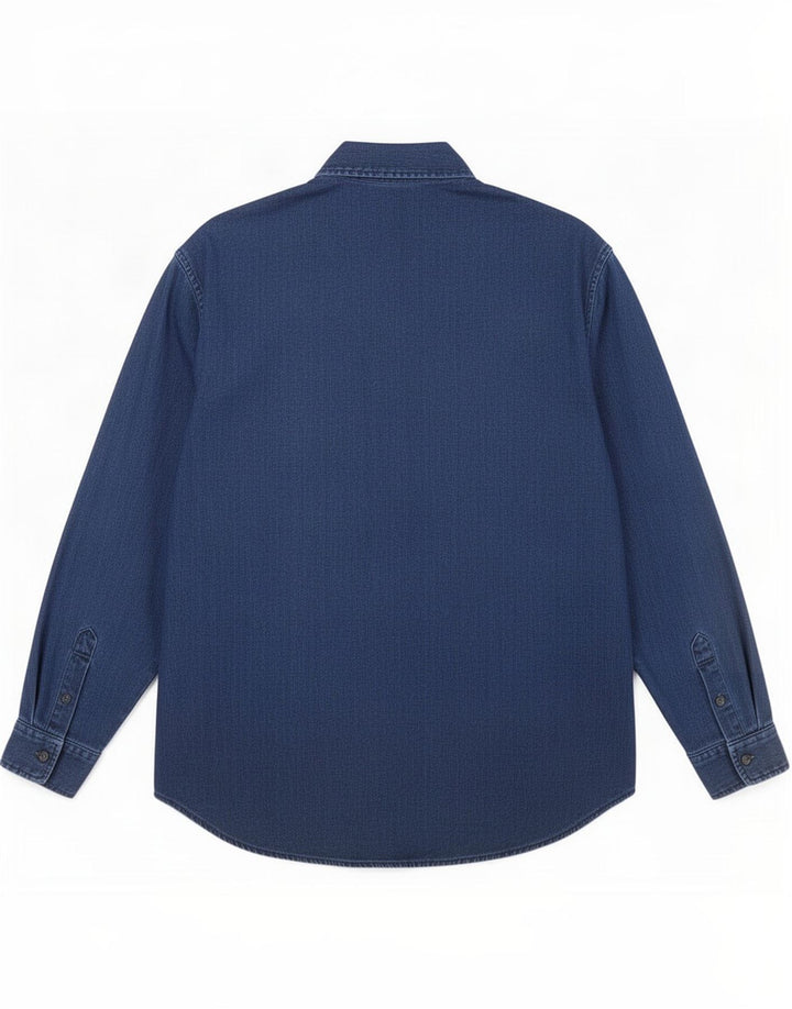 Versace Mens Shirt Large Navy Blue Cotton