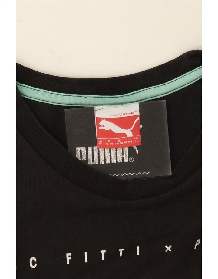 PUMA Mens Graphic T-Shirt Top XL Black Vintage Puma and Second-Hand Puma from Messina Hembry 