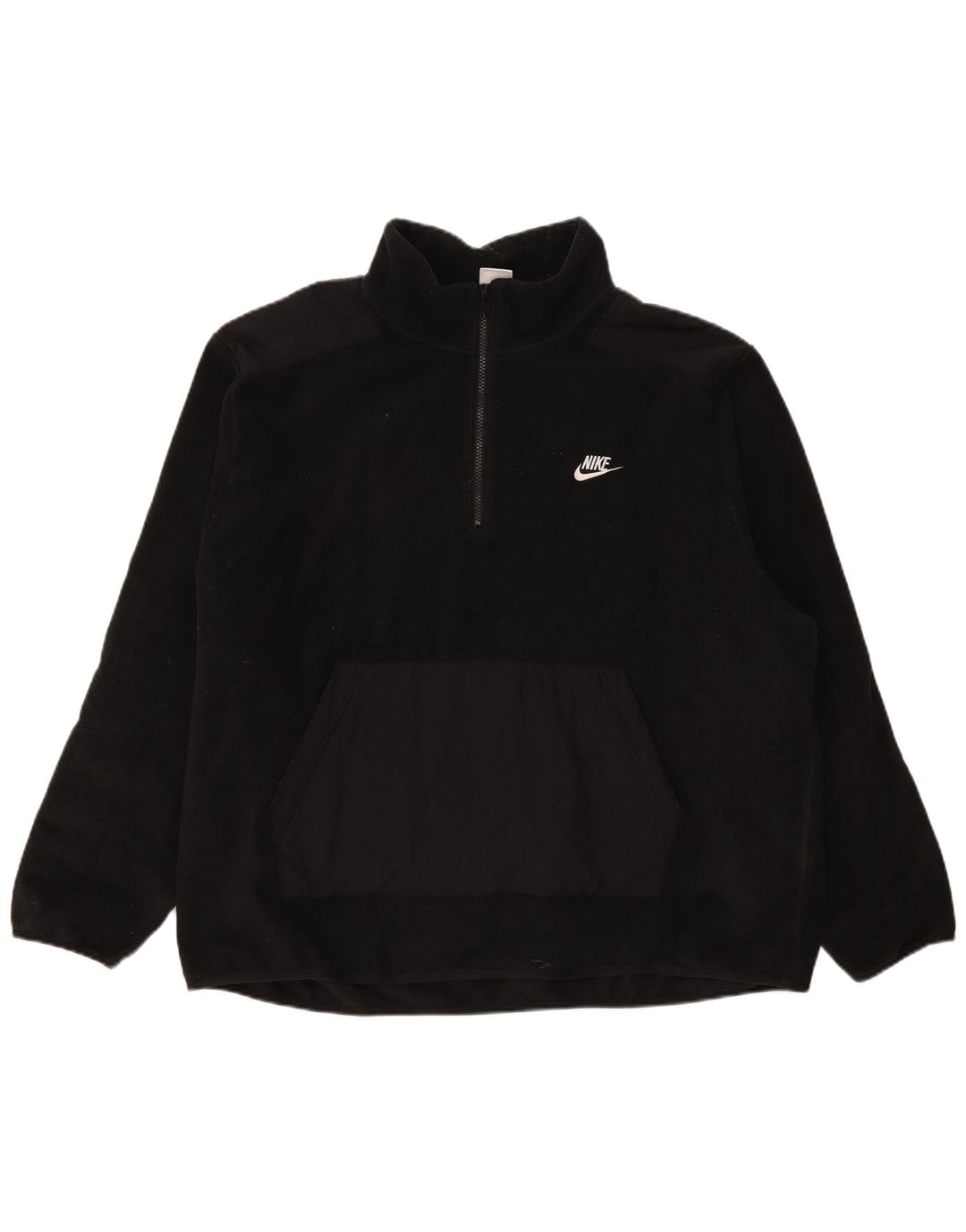 Nike Mens Zip Neck Fleece Jumper 2XL Black
