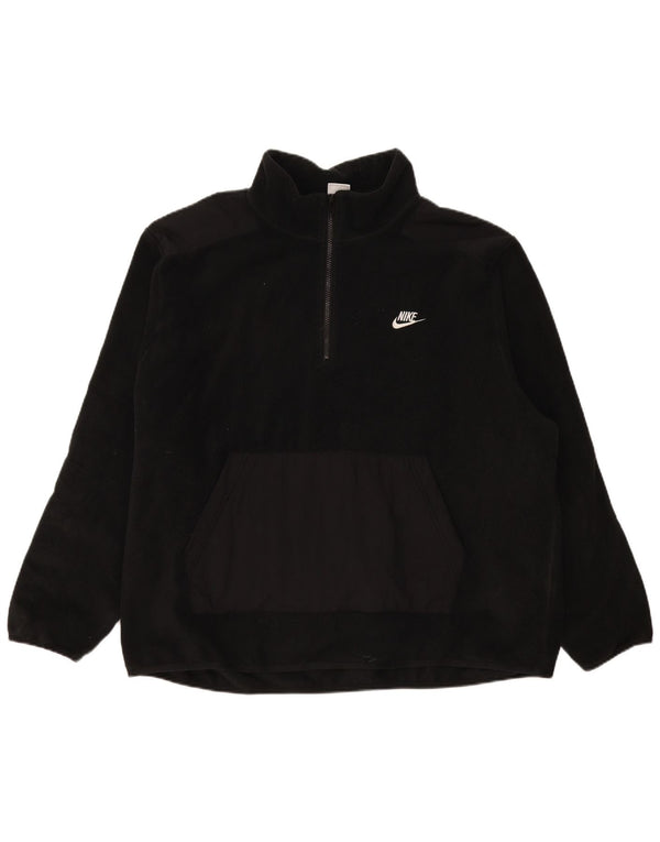 Nike Mens Zip Neck Fleece Jumper 2XL Black