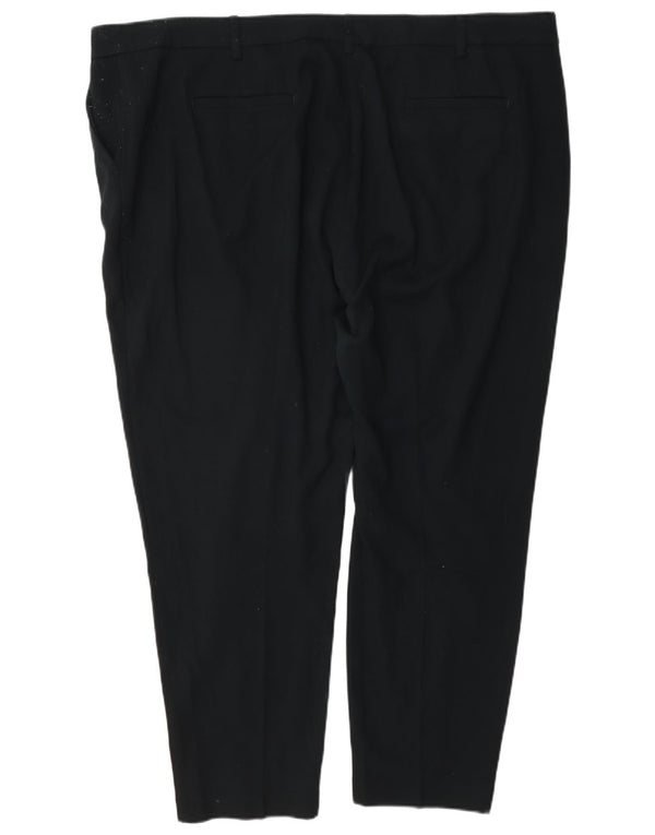 Marks & Spencer Womens High Waist Suit Trousers UK 24 4XL W46 L28 Black