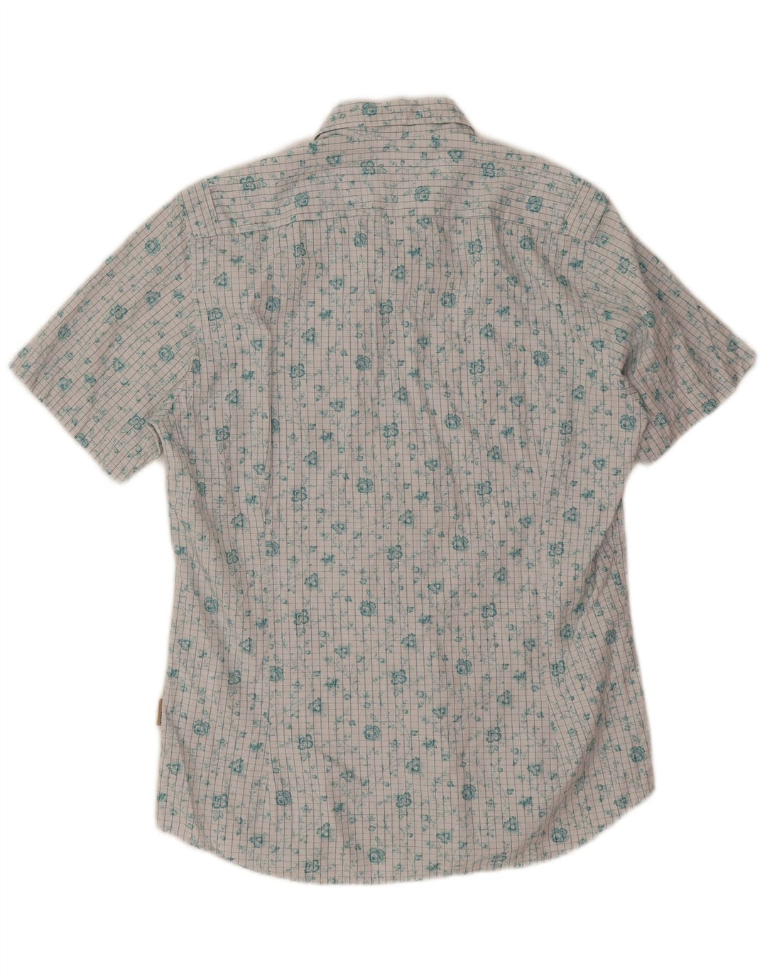 Ted Baker Mens Short Sleeve Shirt Size 3 Medium White Floral Cotton