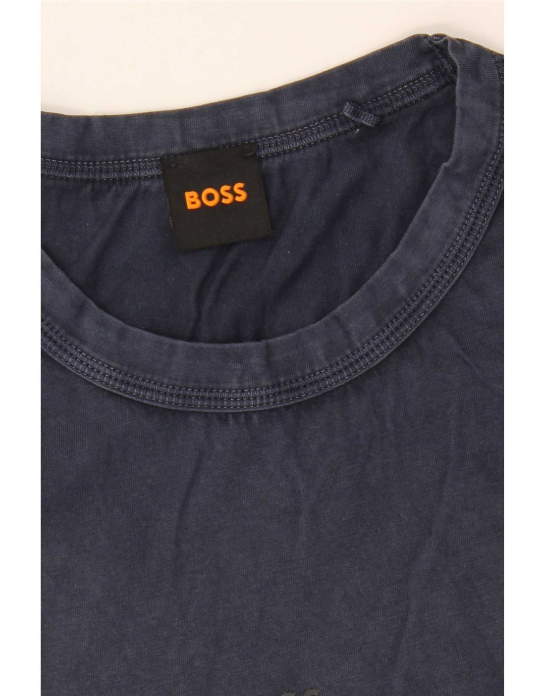 Hugo Boss Mens T-Shirt Top Medium Navy Blue Cotton