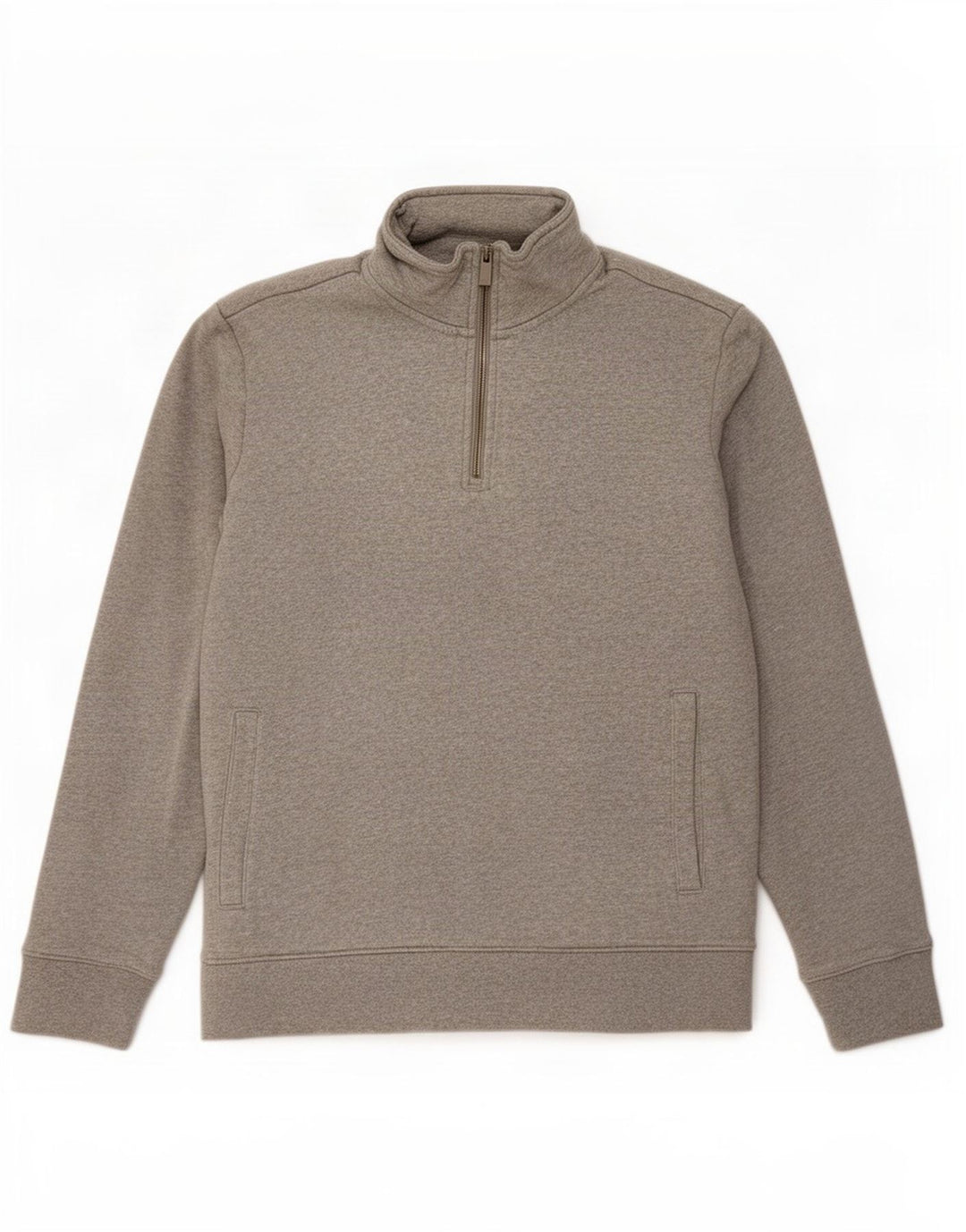 Marks & Spencer Mens Zip Neck Sweatshirt Jumper Large Grey Cotton