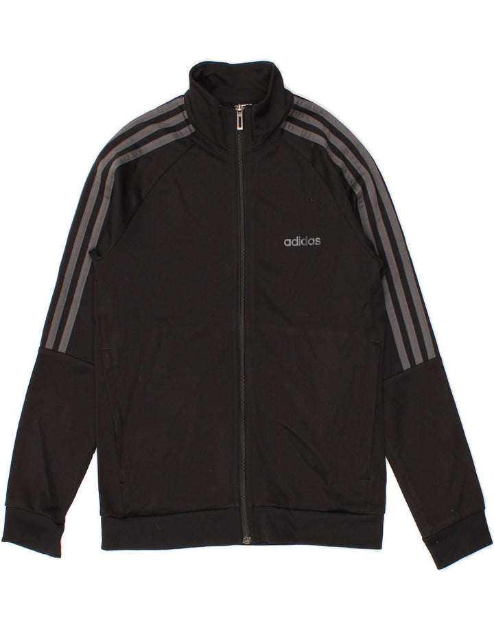 ADIDAS Boys Aeroready Tracksuit Top Jacket 11-12 Years Black Polyester Vintage Adidas and Second-Hand Adidas from Messina Hembry 