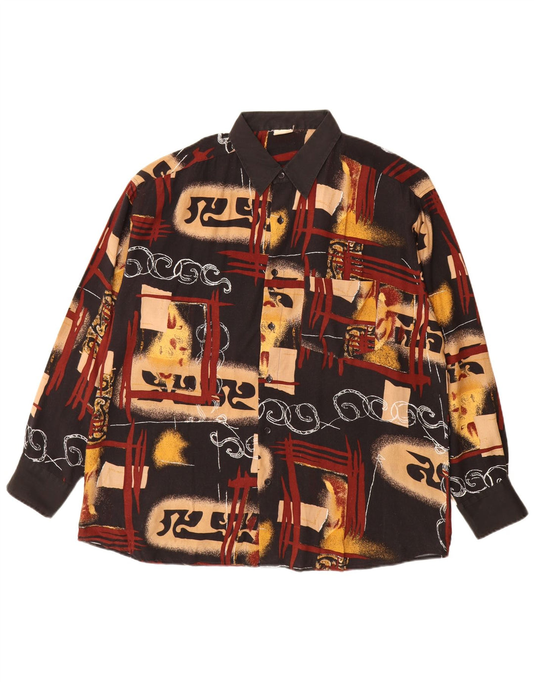 VINTAGE Mens Abstract Pattern Shirt XL Multicoloured