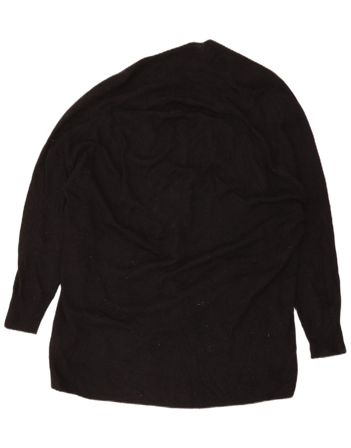 Zara Womens Oversized Cardigan Sweater UK 10 Small Black Wool