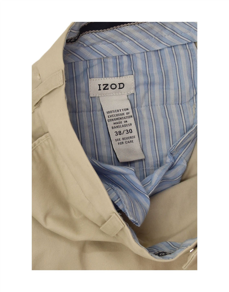 IZOD Mens Straight Suit Trousers W38 L30 Beige Cotton Vintage Izod and Second-Hand Izod from Messina Hembry 