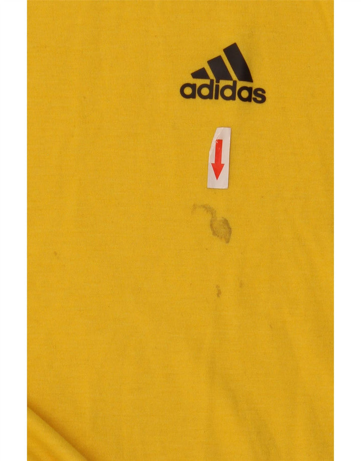 Adidas Mens Climalite T-Shirt Top Large Yellow Polyester