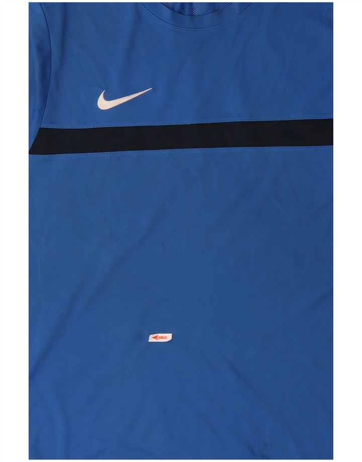 NIKE Mens Dri Fit T-Shirt Top 2XL Blue Colourblock Polyester