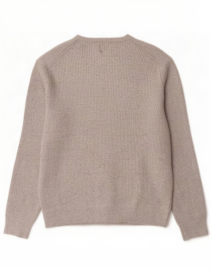 Marks & Spencer Mens Crew Neck Jumper Sweater Large Beige Polyamide