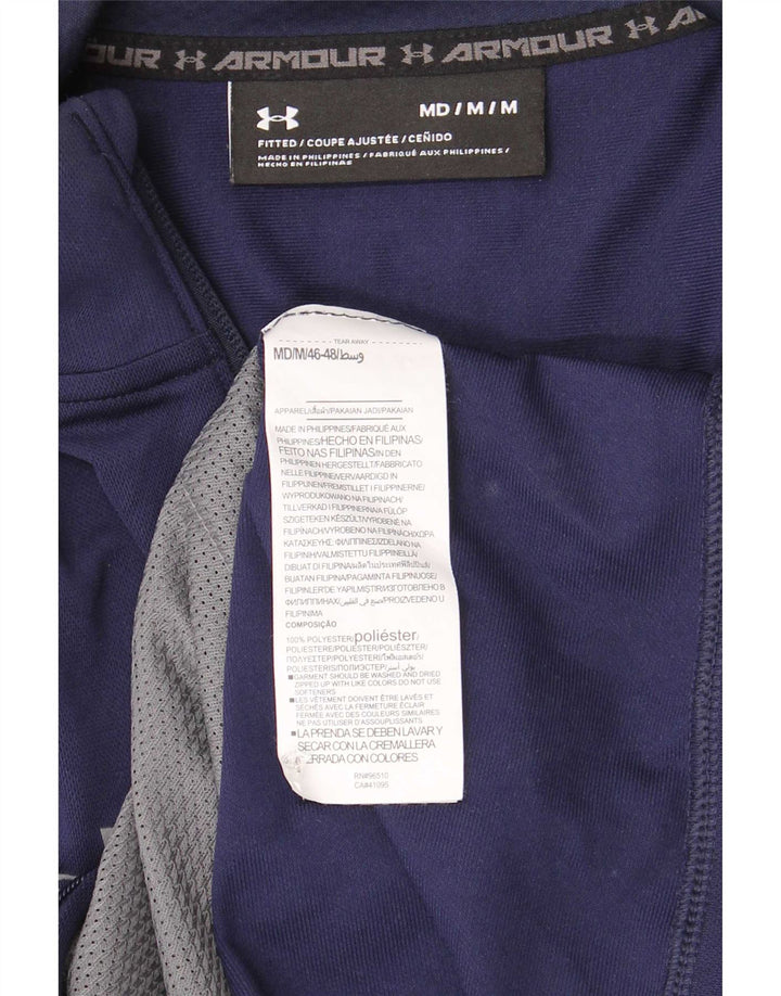 Under Armour Mens Graphic Tracksuit Top Jacket Medium Navy Blue Polyester