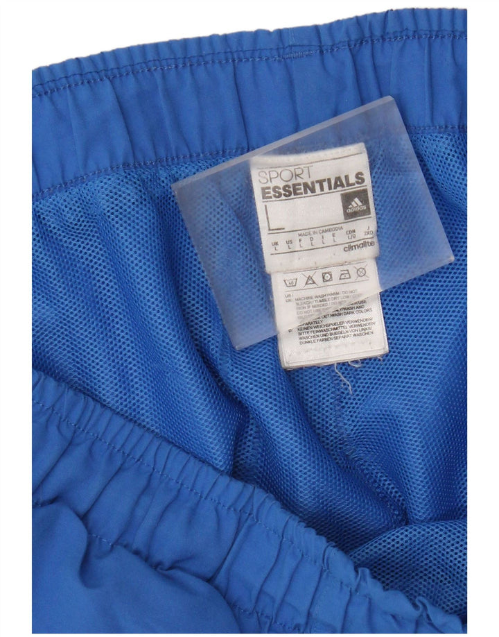 Adidas Mens Climalite Sport Shorts Large Blue Colourblock Polyester