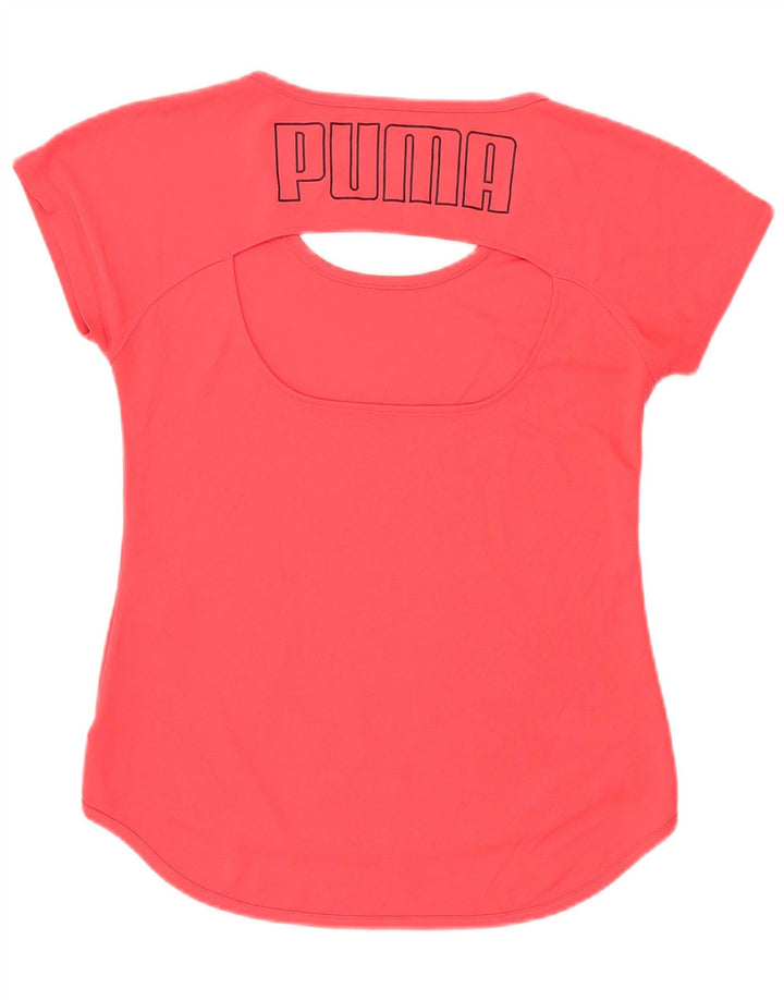 PUMA Womens Graphic T-Shirt Top UK 12 Medium Pink Polyester