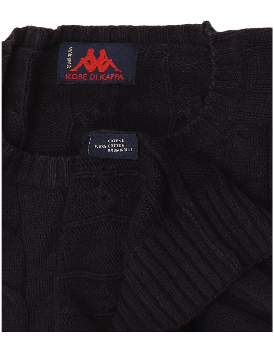Kappa Mens Crew Neck Jumper Sweater Medium Navy Blue Cotton