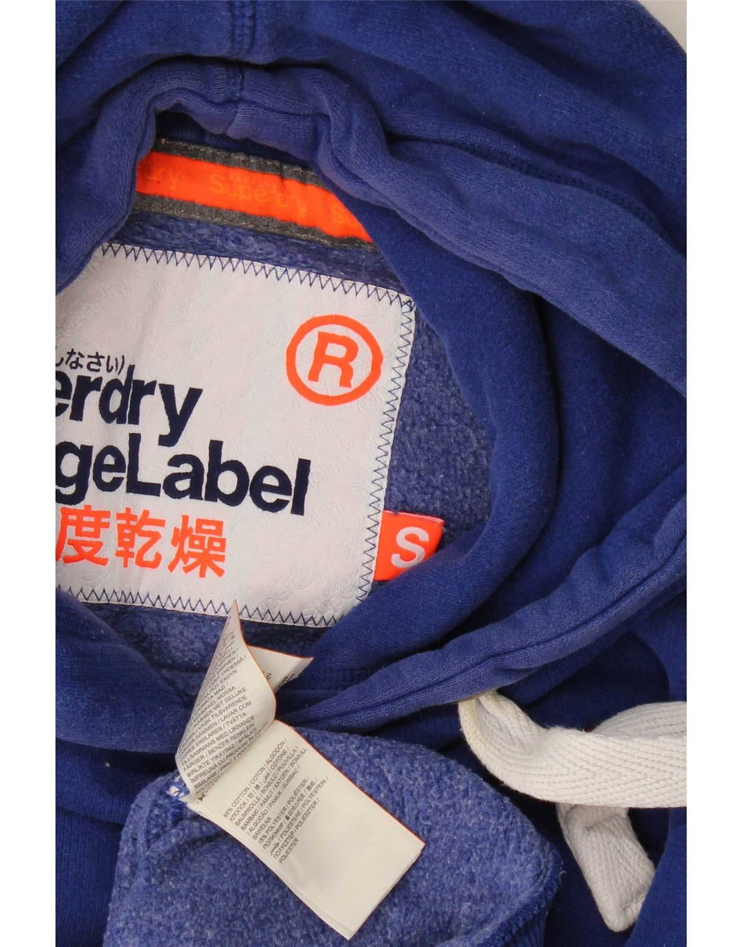 Superdry Mens Hoodie Jumper Small Blue Cotton