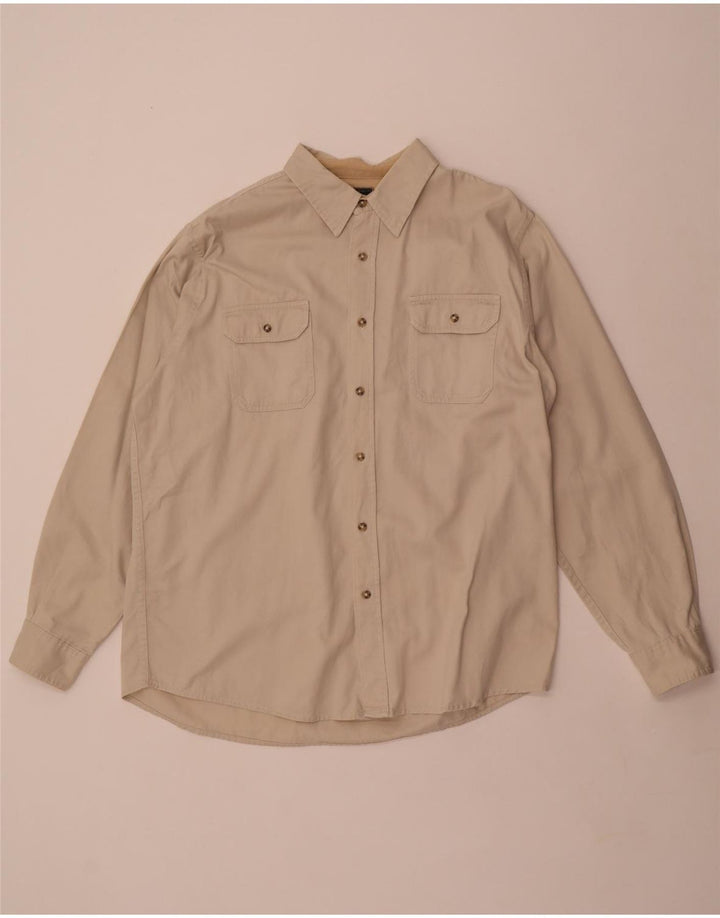 Wrangler Mens Shirt Large Off White Cotton