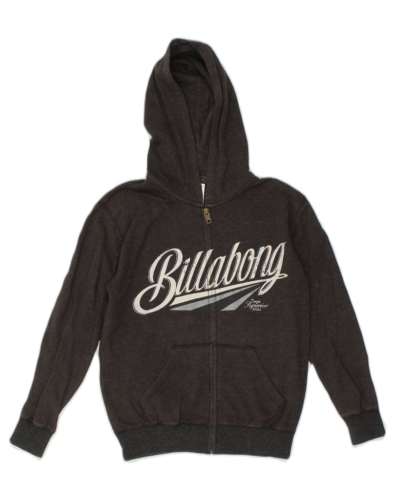 BILLABONG Womens Graphic Zip Hoodie Sweater UK 10 Small Black Cotton | Vintage Billabong | Thrift | Second-Hand Billabong | Used Clothing | Messina Hembry 