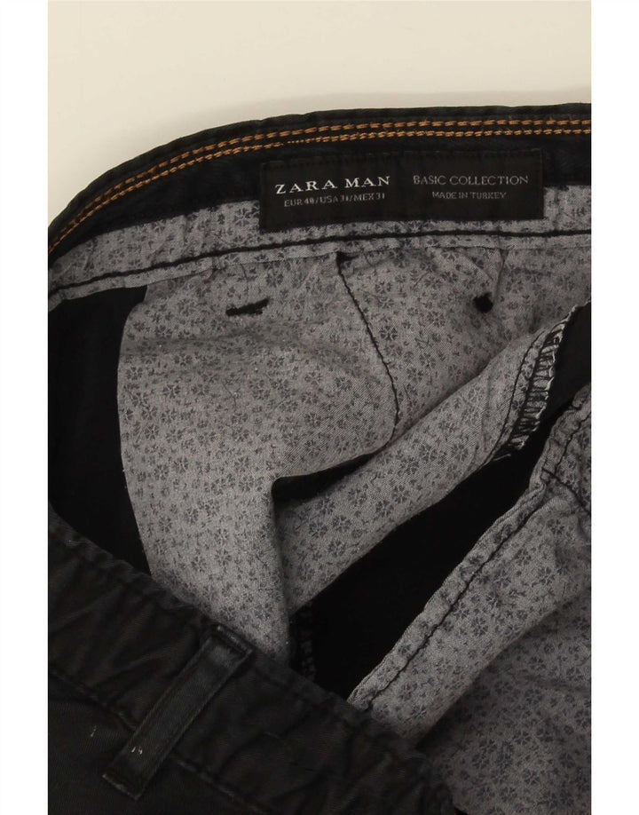 Zara Mens Slim Chino Trousers EU 40 Medium W31 L30 Black