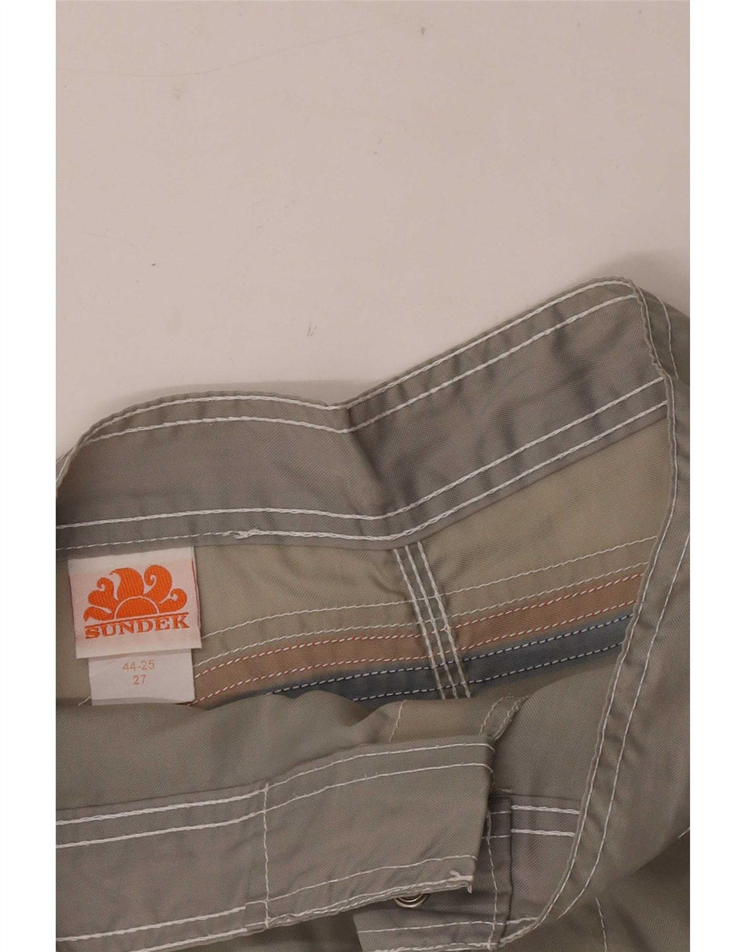 Sundek Mens Swimming Shorts XS Grey Striped Nylon
