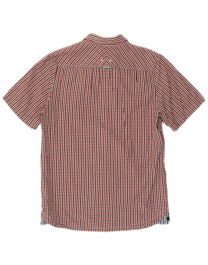 DC Mens Short Sleeve Shirt Small Red Check