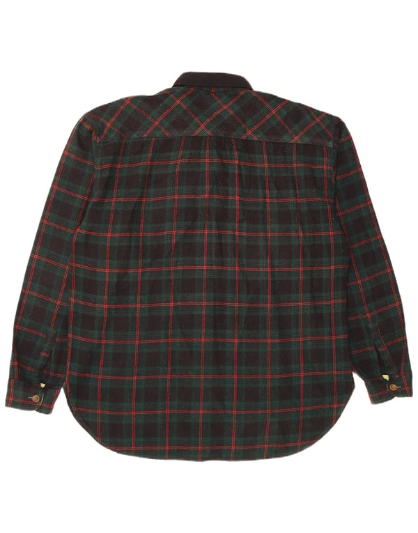 Casucci Mens Flannel Shirt Large Green Check Polyacrylic