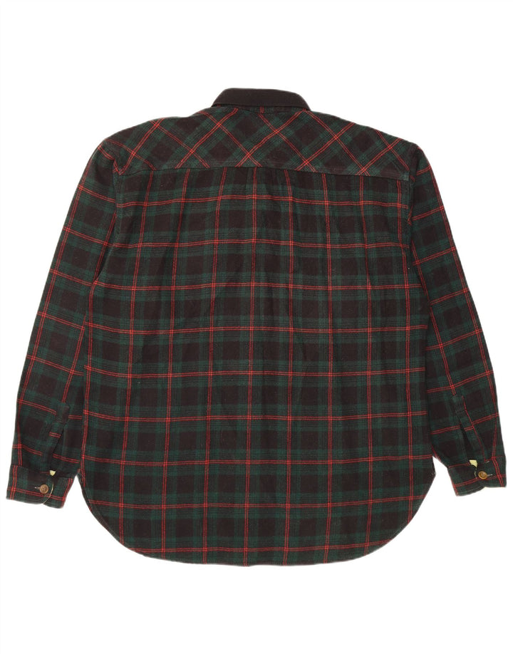Casucci Mens Flannel Shirt Large Green Check Polyacrylic
