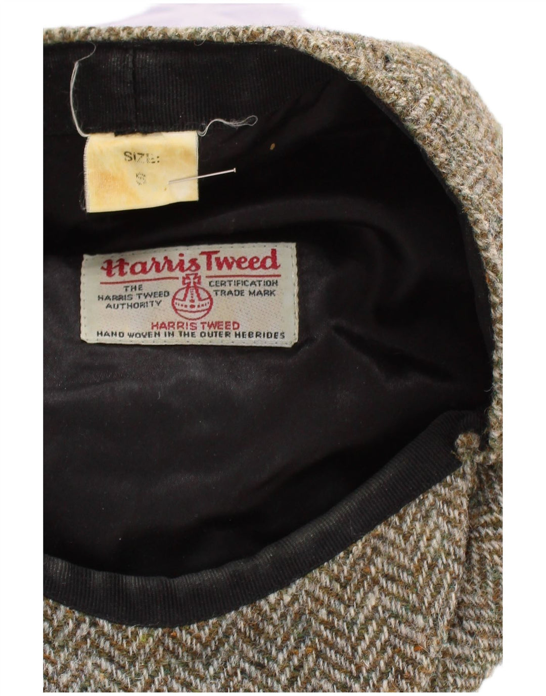 Harris Tweed Mens Flat Cap Small Grey Herringbone New Wool Classic
