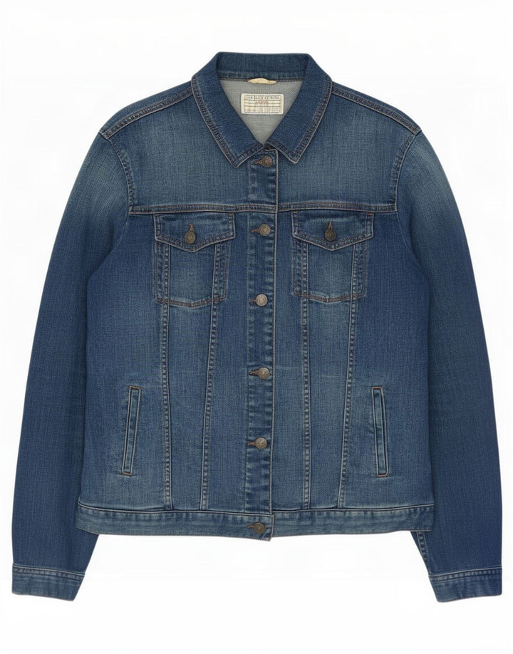 Fat Face Womens Denim Jacket UK 14 Large Blue Cotton