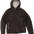 Champion Mens Hooded Padded Jacket UK 38 Medium Black Polyamide