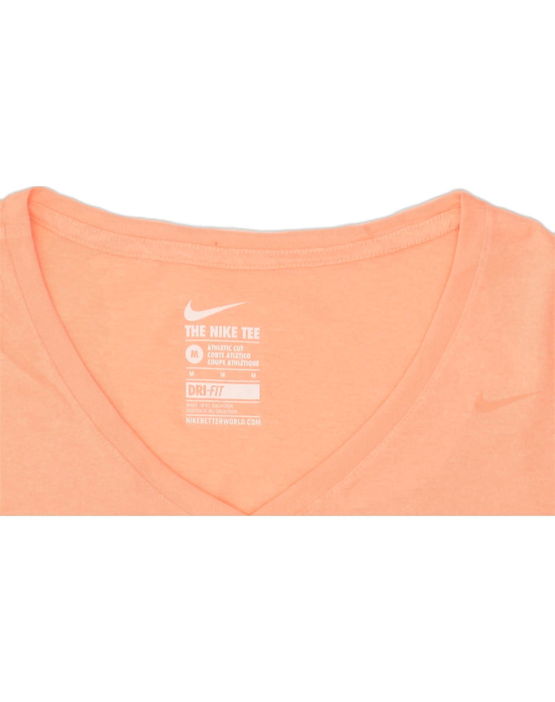 NIKE Womens Dri Fit T-Shirt Top UK 12 Medium Orange Polyester | Vintage Nike | Thrift | Second-Hand Nike | Used Clothing | Messina Hembry 