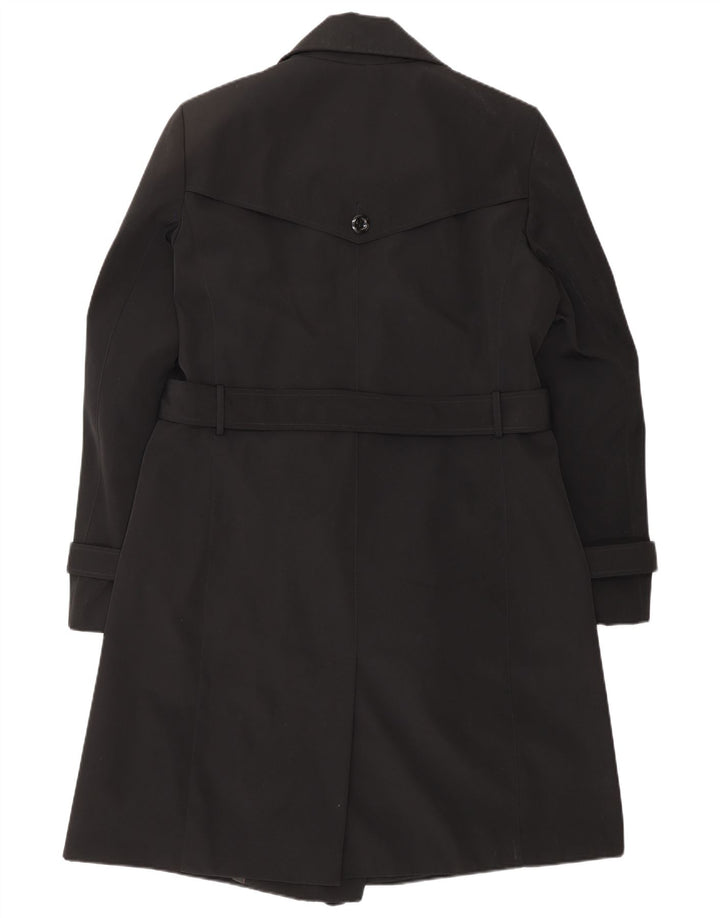 CALVIN KLEIN Womens Trench Coat UK 16 Large Black Polyester