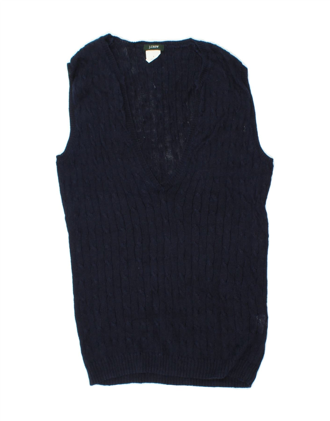 J. CREW Womens Vest Tank Top UK 8 Small Navy Blue Linen Vintage J. Crew and Second-Hand J. Crew from Messina Hembry 