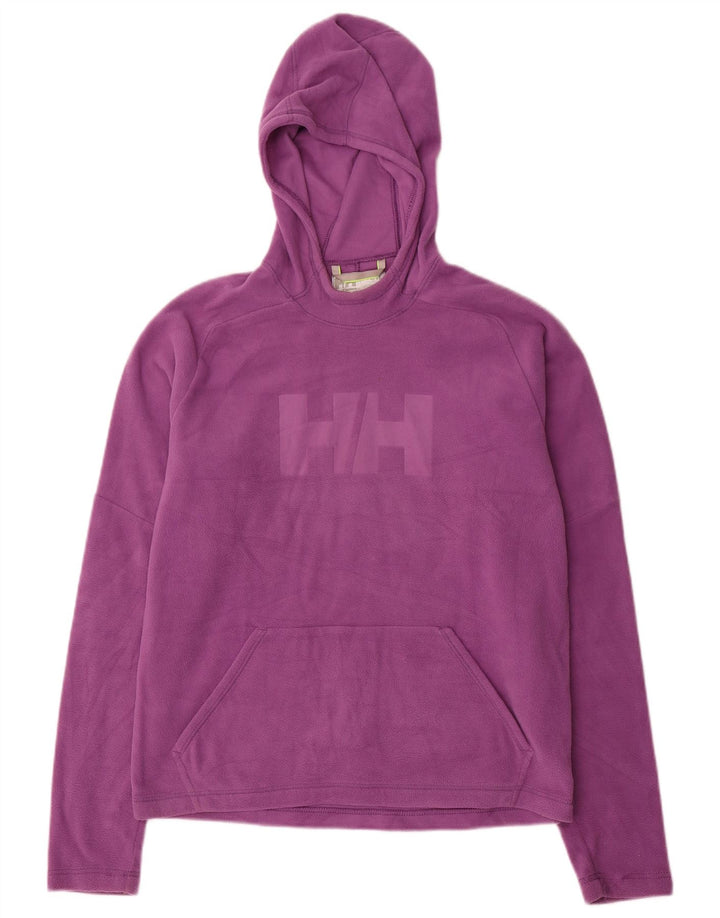 HELLY HANSEN Girls Graphic Fleece Jumper 15-16 Years Purple Polyester